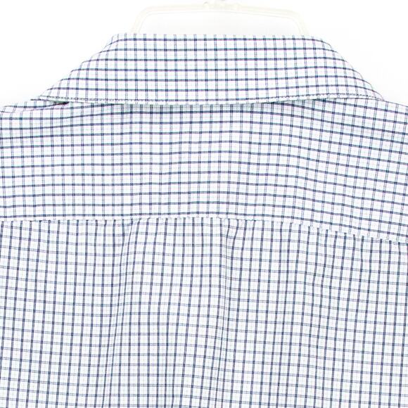 H&M Men's Long Sleeve Shirt Button Up White Black Geometric Medium 100% Cotton - Picture 8 of 9